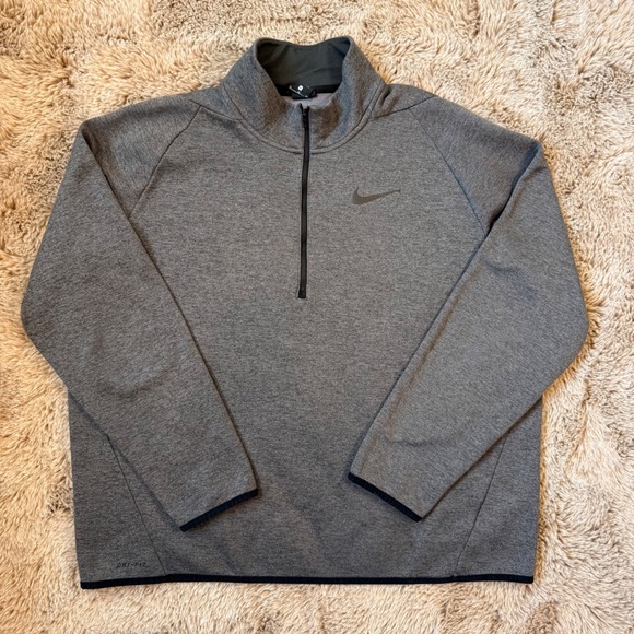 Nike Dri-FIT Pullover Gray Half-Zip Long Sleeve Athletic‎ Top Mens XL - Picture 2 of 5